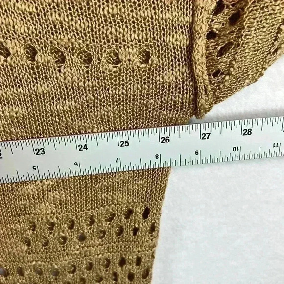 Hot Touch Cardigan Women's Medium Open Knit Camel Color - Picture 6 of 7